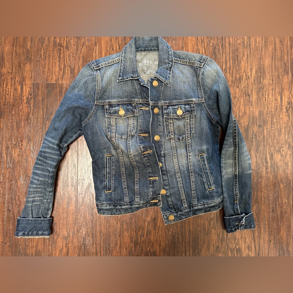 GAP Blue Denim Jacket with Gold Button